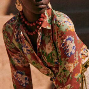 Sezane Multicolor Floral Blouse